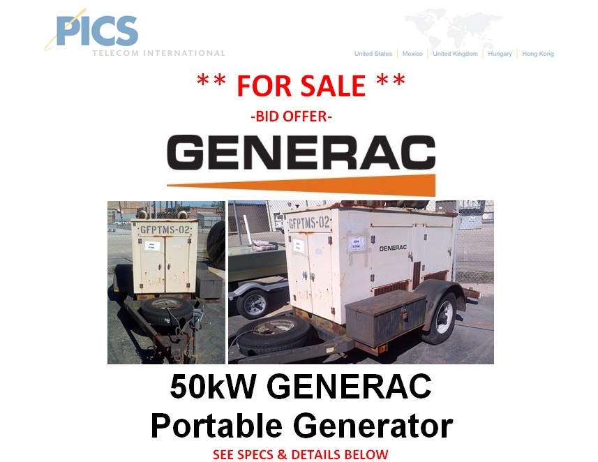 Generac Portable 50kW Generator For Sale Top