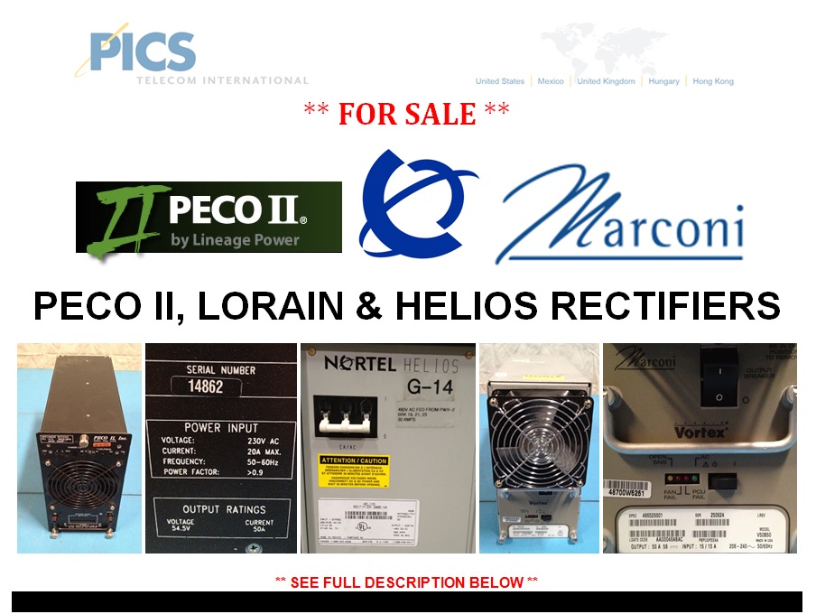 PECO II Lorain & Helios Rectifiers For Sale Top