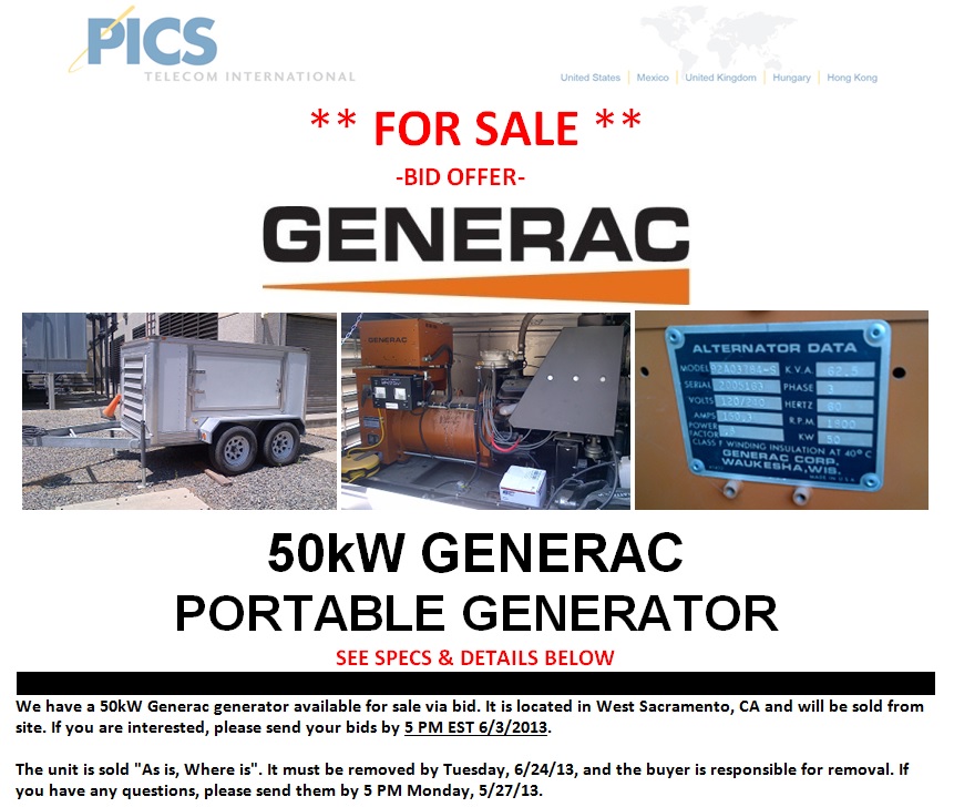 Generac 50kW Generator For Sale Top
