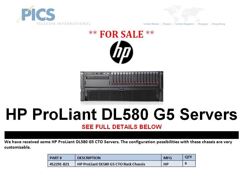 HP ProLiant DL580 G5 Servers For Sale Top (6.21.13)