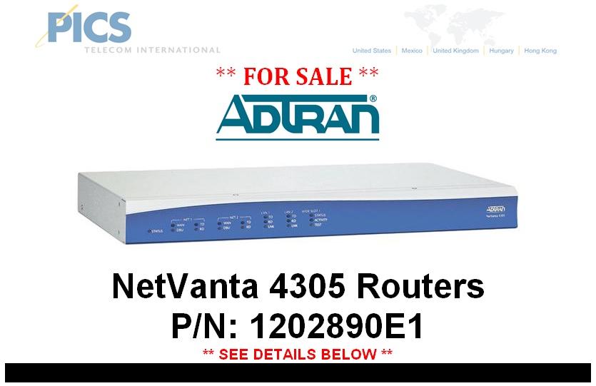Adtran NetVanta 4305 Routers For Sale Top (3.28.14)