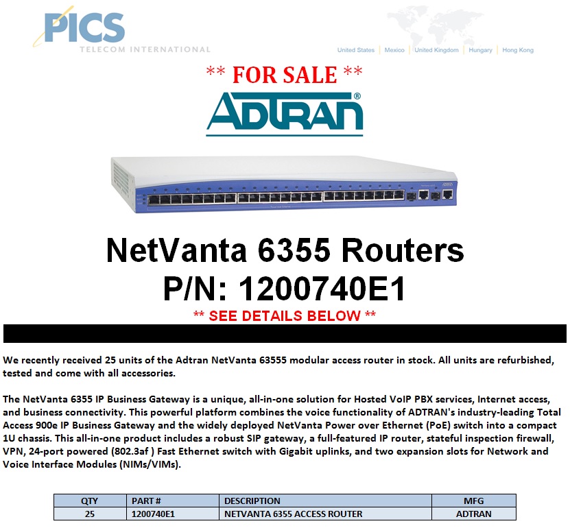Adtran NetVanta 6355 For Sale Top (3.28.14)