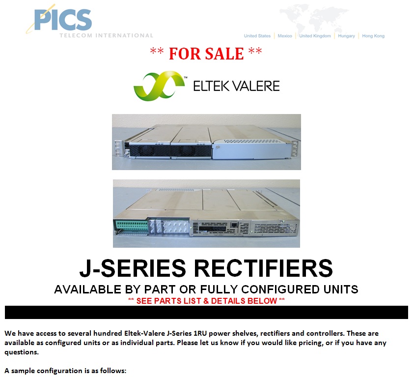 Eltek-Valere J-Series Rectifiers For Sale Top (5.6.14)