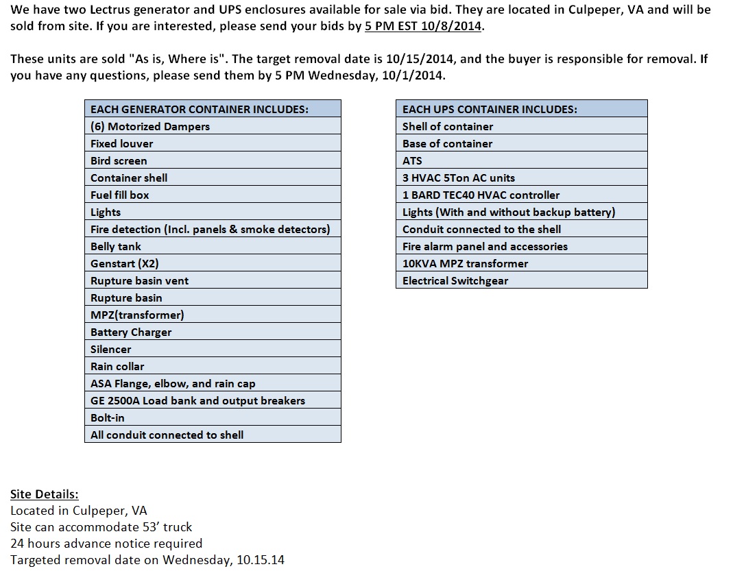 Lectrus Generator & UPS Containers Bid Offer Bottom(9.30.14)