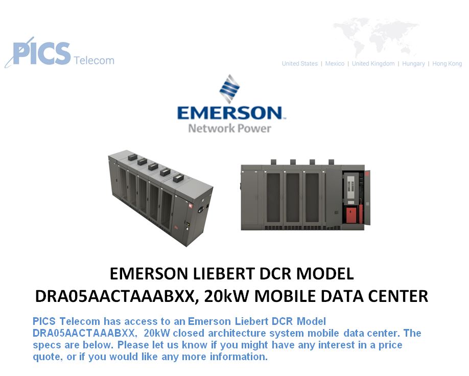 Emerson DCR Mobile Data Center For Sale
