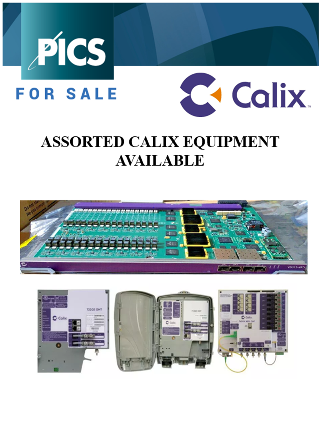 Assorted Calix Equipment Available - TELECOMCAULIFFE