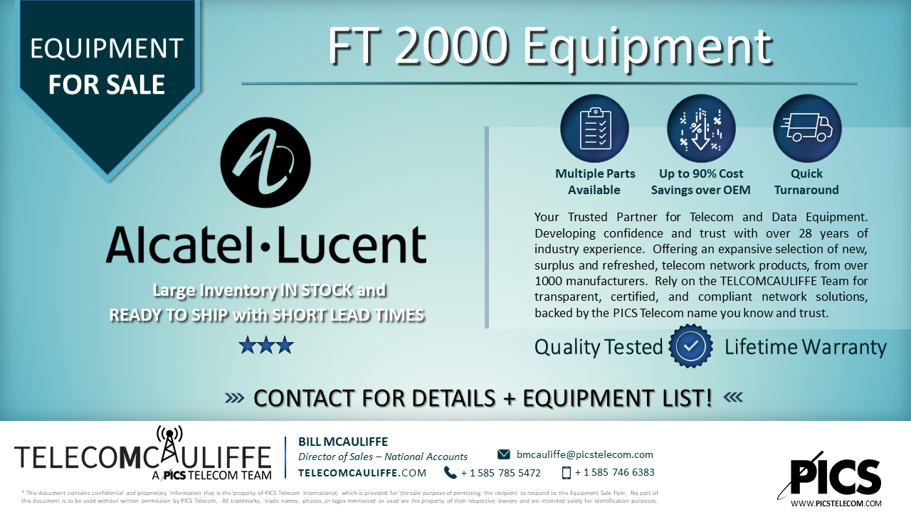 TELCOMCAULIFFE -PICS Telecom- Alcatel-Lucent-FT2000