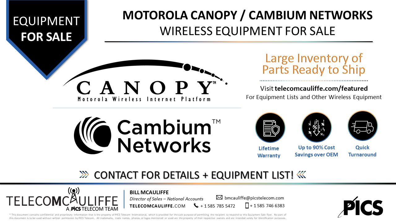 TELECOMCAULIFFE_PICS-Telecom-ForSale-Motorola Canopy - Cambium Networks