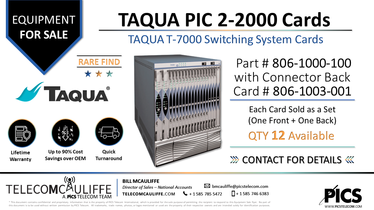 TAQUA PIC 2-2000 Cards - TELECOMCAULIFFE