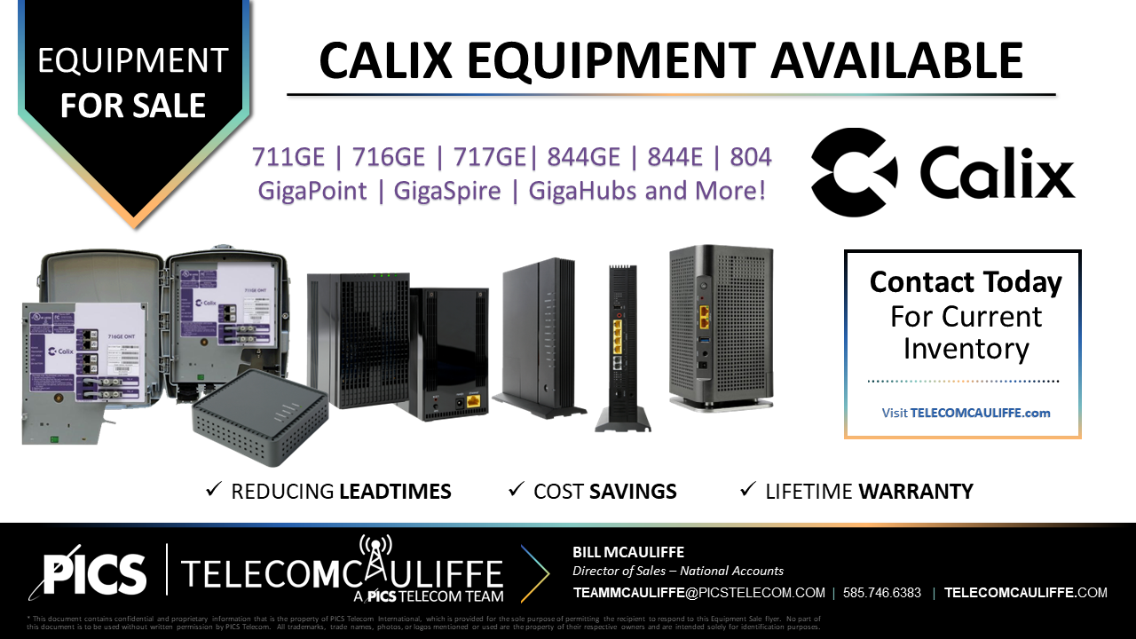 ASSORTED CALIX EQUIPMENT - TELECOMCAULIFFE