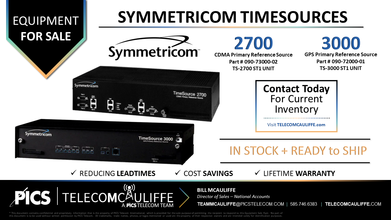 TELECOMCAULIFFE - PICS TELECOM -For Sale_ Symmetricom-TimeSource-2700-3000
