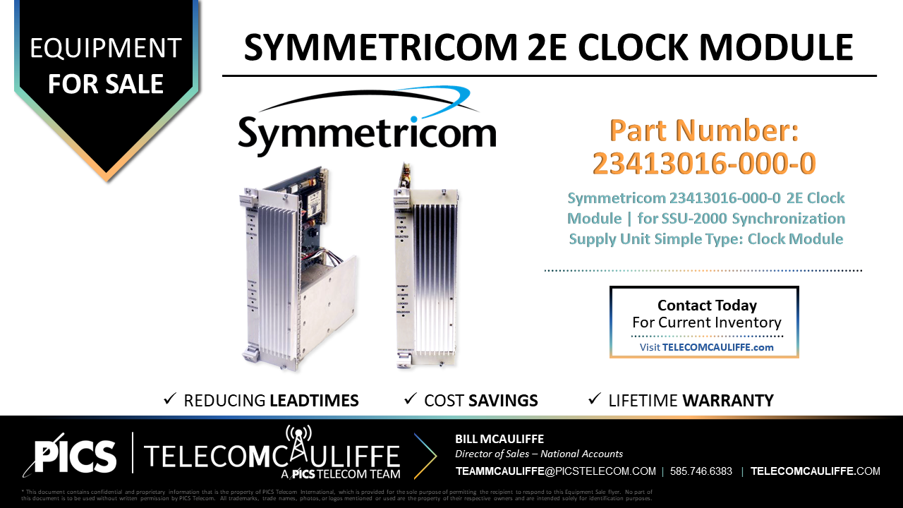 TELECOMCAULIFFE_PICS-Telecom-ForSale-Symmetricom 23413016-000-0 2E Clock Module