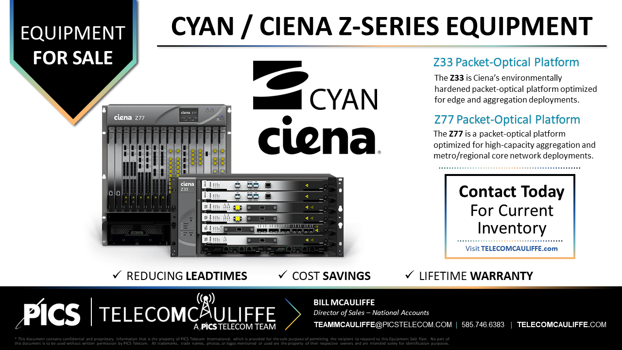 CYAN / CIENA Z-SERIES EQUIPMENT - TELECOMCAULIFFE