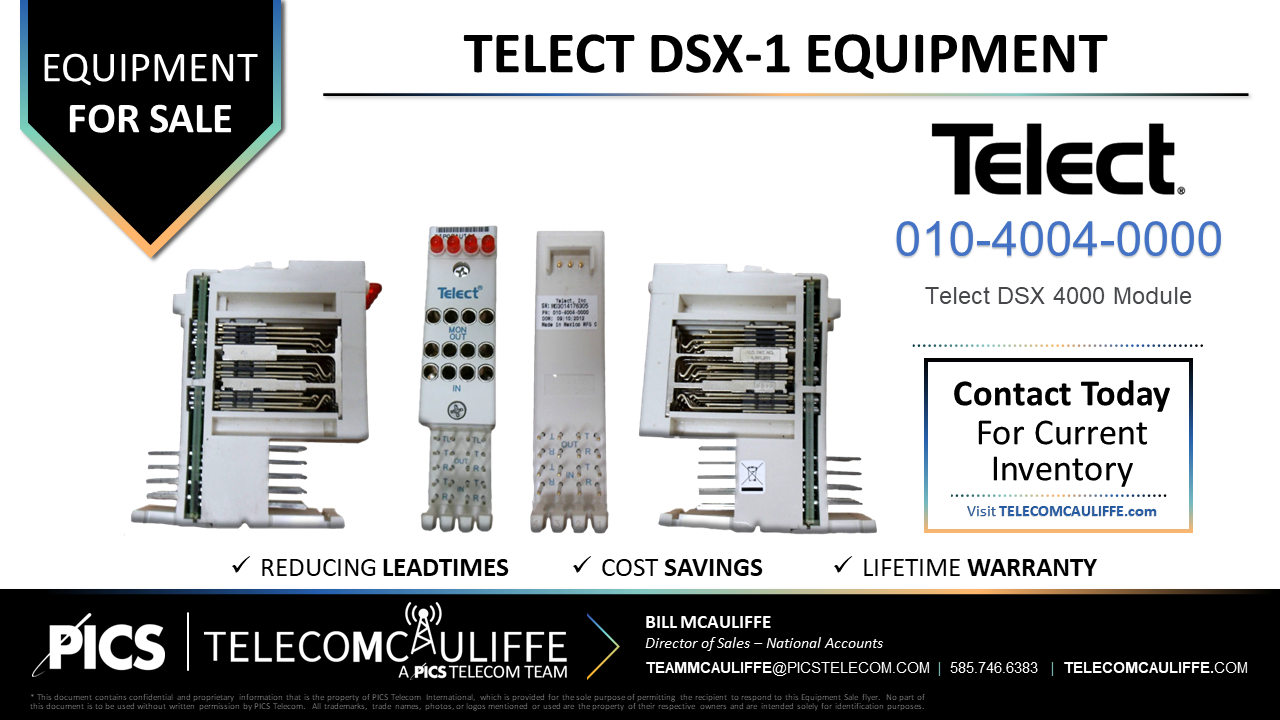 TELECOMCAULIFFE_PICS TELECOM_For Sale_Telect DSX-1_010-4004-0000