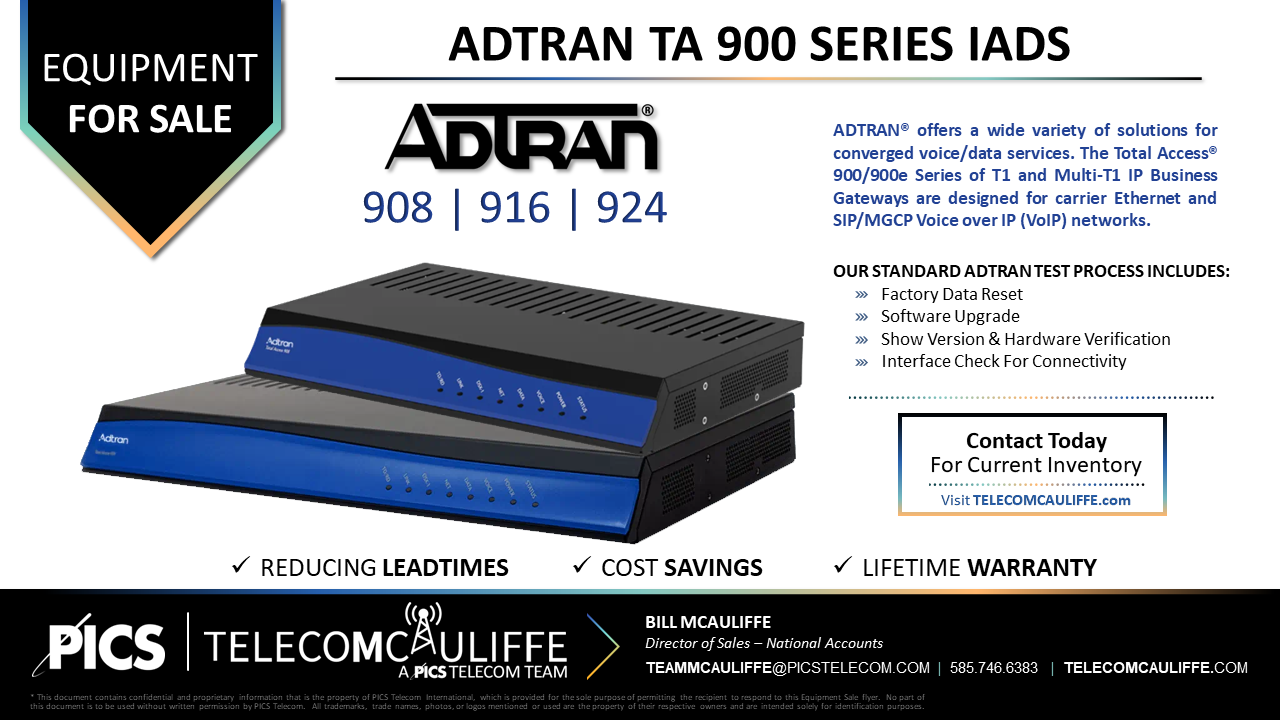 Adtran TA 900/ 900E SERIES IADS - TELECOMCAULIFFE