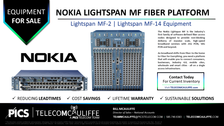 Nokia Lightspan MF Fiber Platform - TELECOMCAULIFFE - A PICS Telecom Team