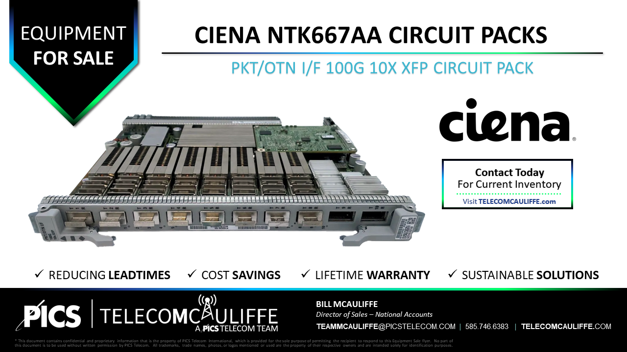 CIENA NTK667AA CIRCUIT PACKS PKT OTN IF 100G 10X XFP CIRCUIT PACK