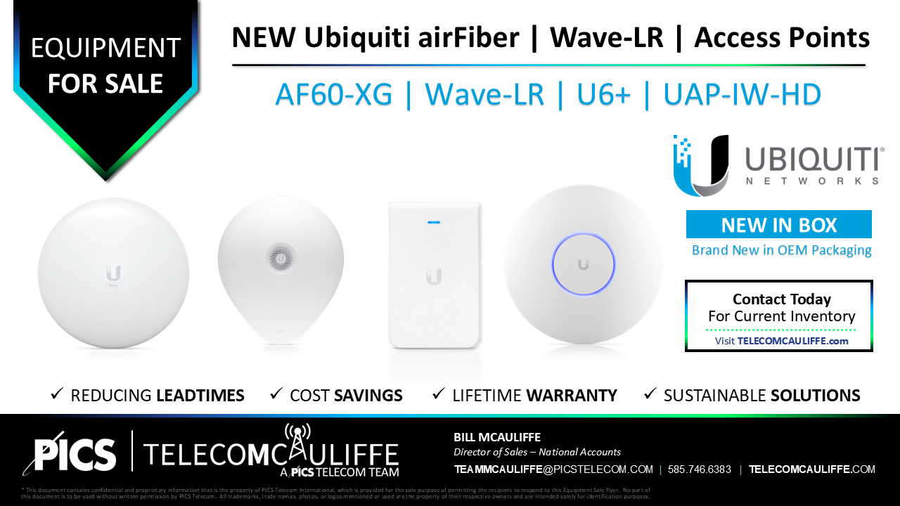 TELECOMCAULIFFE_PICS-Telecom-ForSale-Ubiquiti_Networks _ AF60-XG_ Wave-LR_U6+_UAP-IW-HD_Airfiber_Access- TELECOMCAULIFFE_PICS-Telecom-ForSale-Ubiquiti_Networks _ AF60-XG_ Wave-LR_U6+_UAP-IW-HD_Airfiber_Access-Points