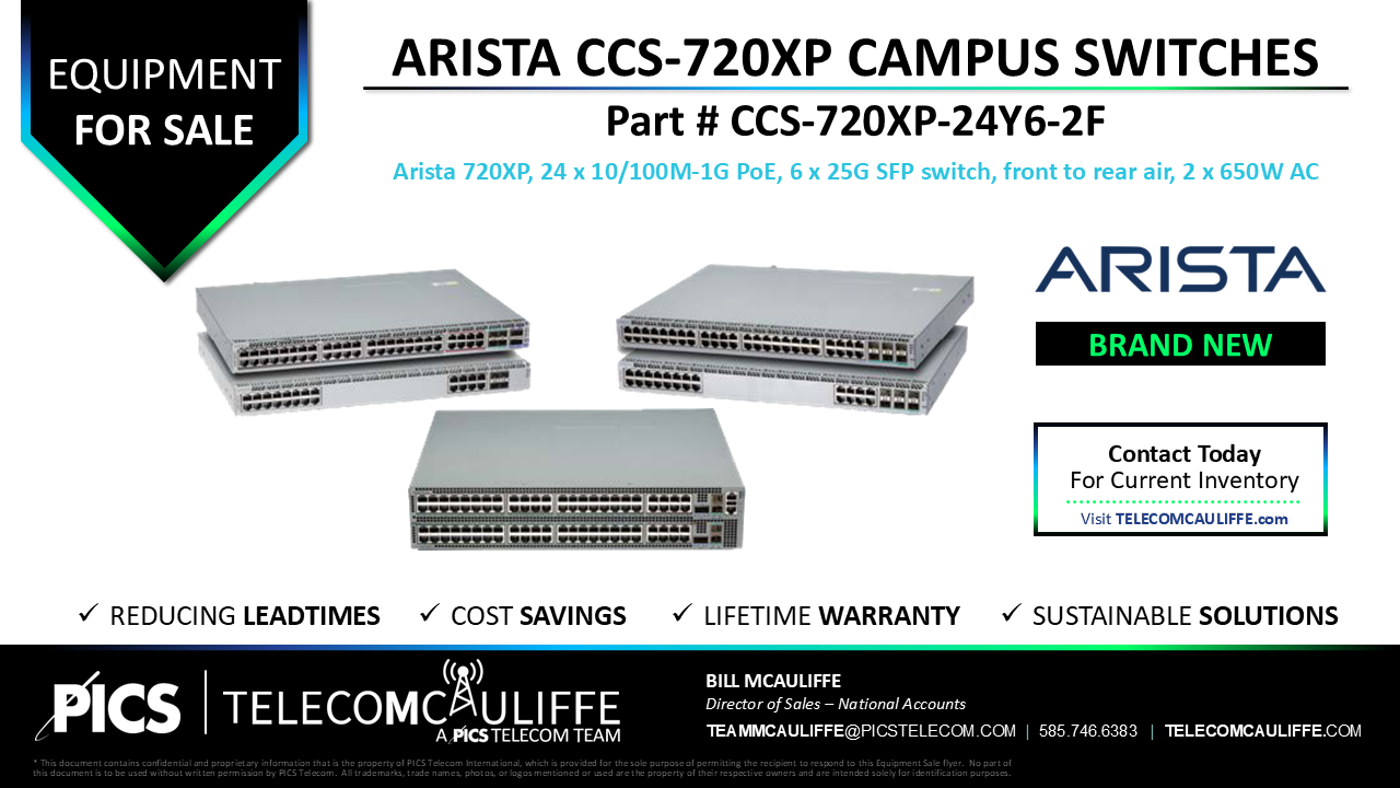 TELECOMCAULIFFE_PICS-Telecom-ForSale-ARISTA CCS-720XP CAMPUS SWITCHES_ CCS-720XP-24Y6-2F