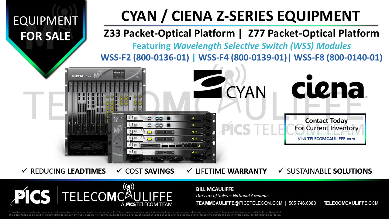 TELECOMCAULIFFE_PICS-Telecom-ForSale-Cyan_Ciena_Z33_Z77_WSS-F2_WSS-F4_WSS-F8