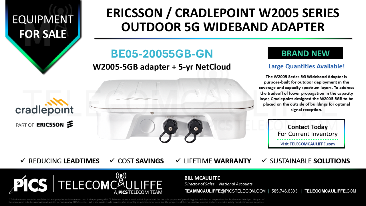 TELECOMCAULIFFE_PICS-Telecom-ForSale-Ericsson Cradlepoint W2005-5GB Series BE05-20055GB-GN