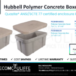 TELECOMCAULIFFE_PICS-Telecom-ForSale-Hubbell_Polymer Concrete Boxes_Covers_Quazite ANSI_SCTE 77 certified enclosure