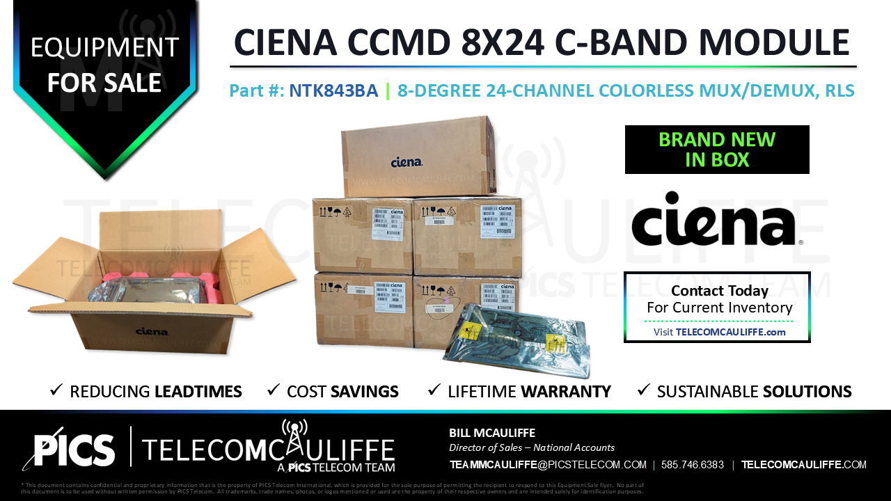 TELECOMCAULIFFE_PICS-Telecom-ForSale-CIENA CCMD 8X24 C-BAND MODULE_8-DEGREE 24-CHANNEL COLORLESS MUX-DEMUX-RLS_NTK843BA TELECOMCAULIFFE_PICS-Telecom-ForSale-CIENA CCMD 8X24 C-BAND MODULE_8-DEGREE 24-CHANNEL COLORLESS MUX-DEMUX-RLS_NTK843BA